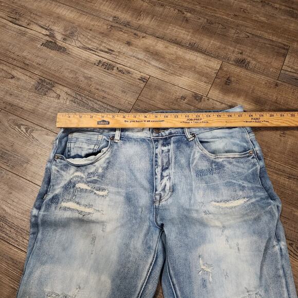 Grindhouse Rip N Repair Denim Jeans Light wash size 34 Distressed 2328 - Picture 3 of 8